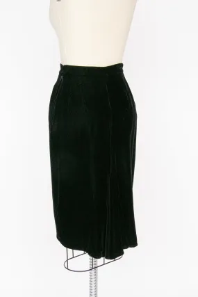 1980s Velvet Skirt Giorgio Armani Designer S / XS