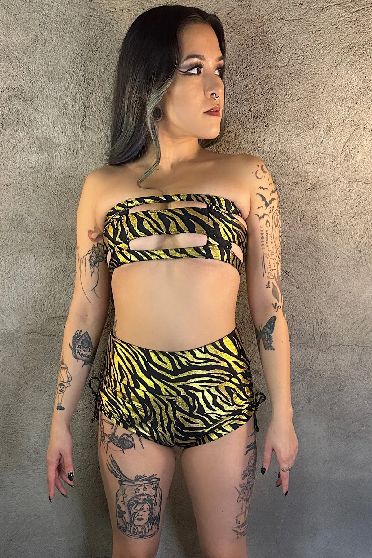 5D x Stellar Dust Helia Shorts - zebra