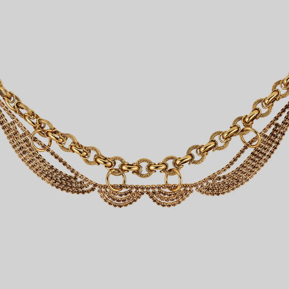 AWE. Chunky Dazzle Chain Collar - Gold