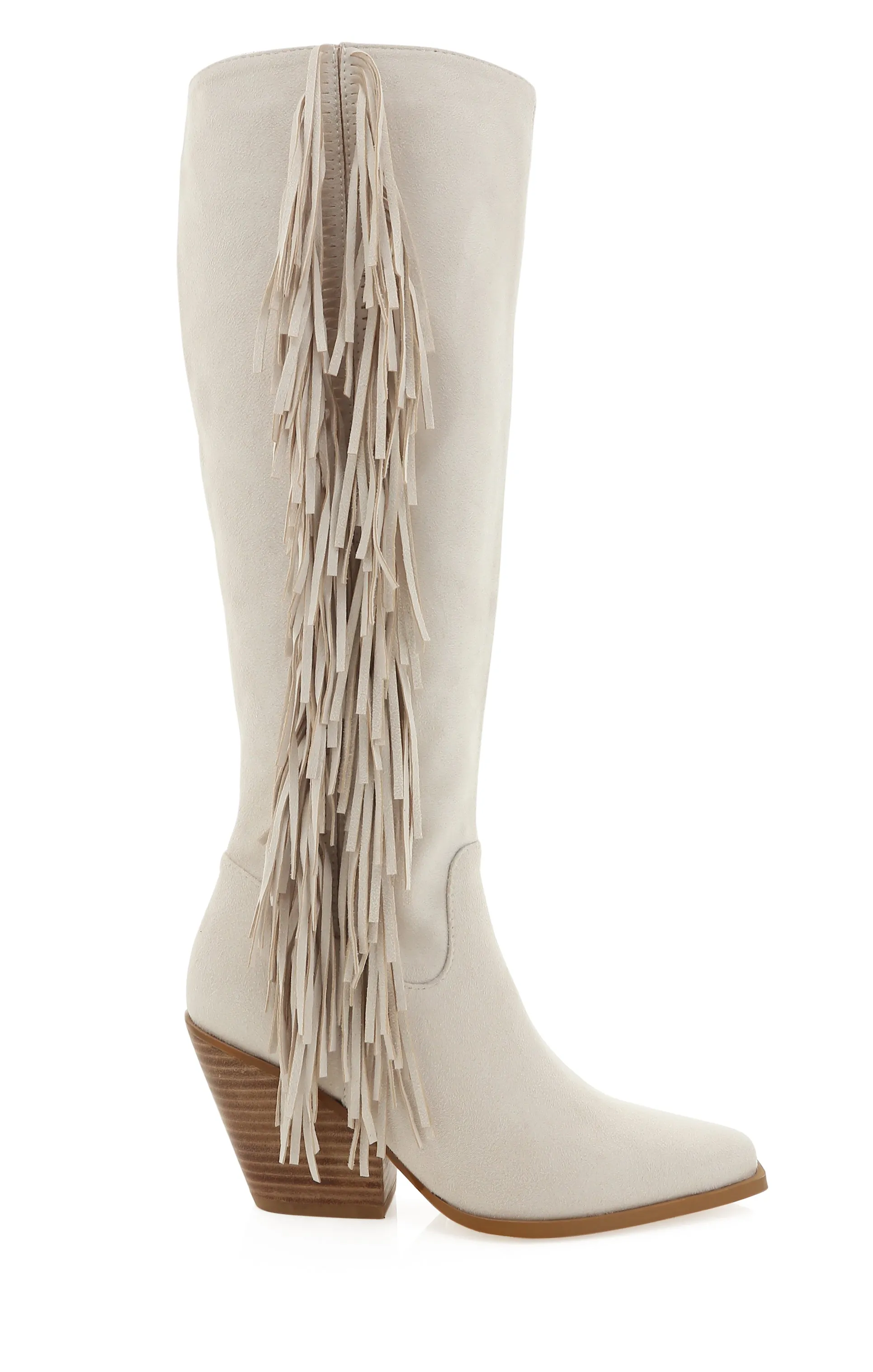 Billini Ceylan Fringe Boot ~ Cream Suede