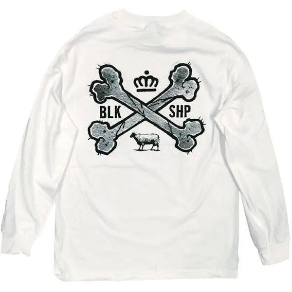 Black Sheep x Champion Bones Long Sleeve Tee White