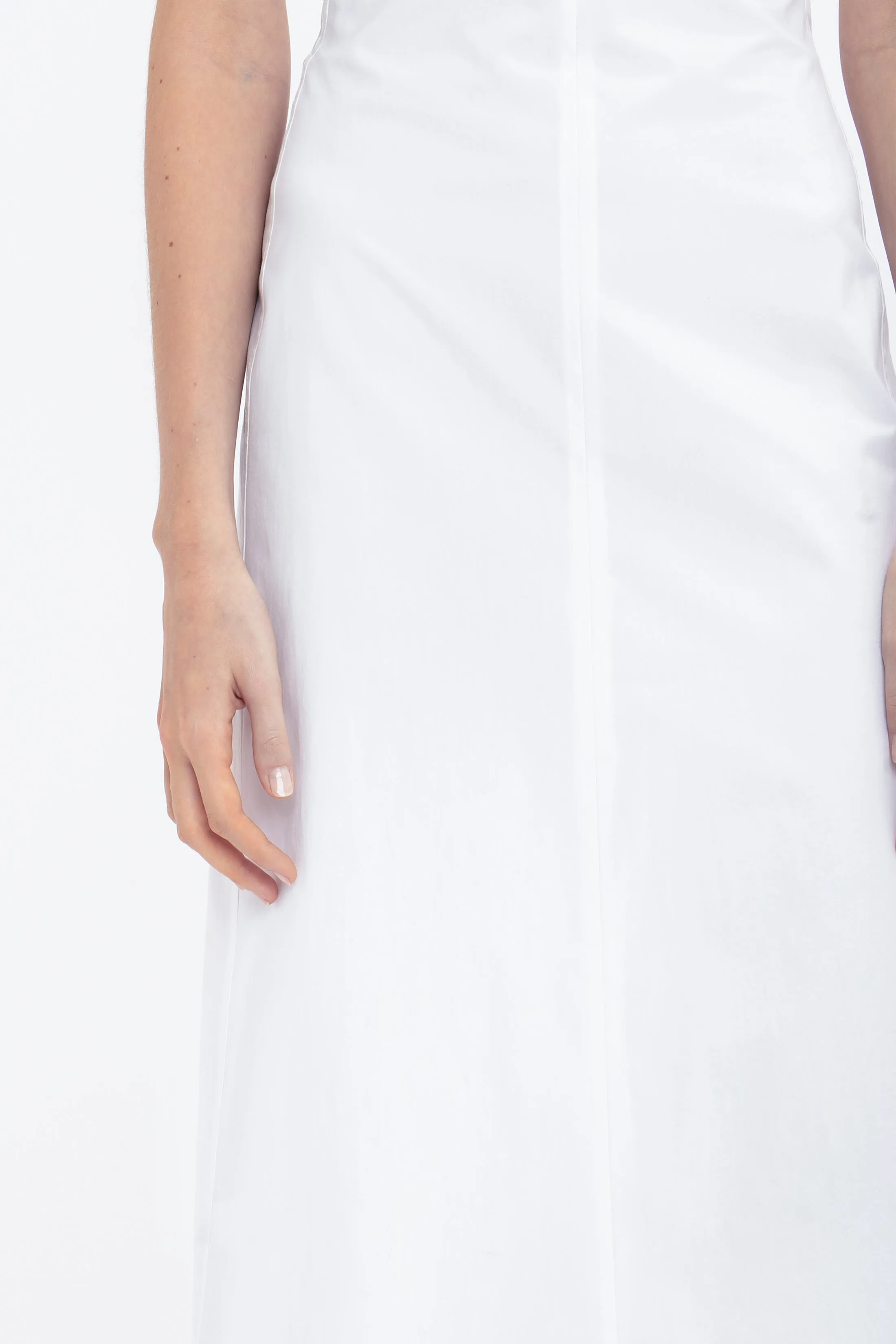 Cami Fit And Flare Midi In White