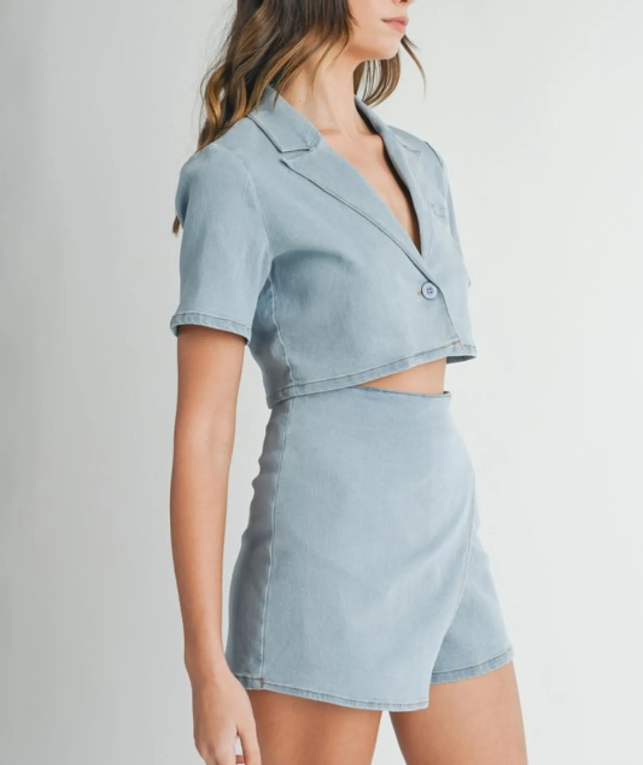 Carla Denim Skort Set