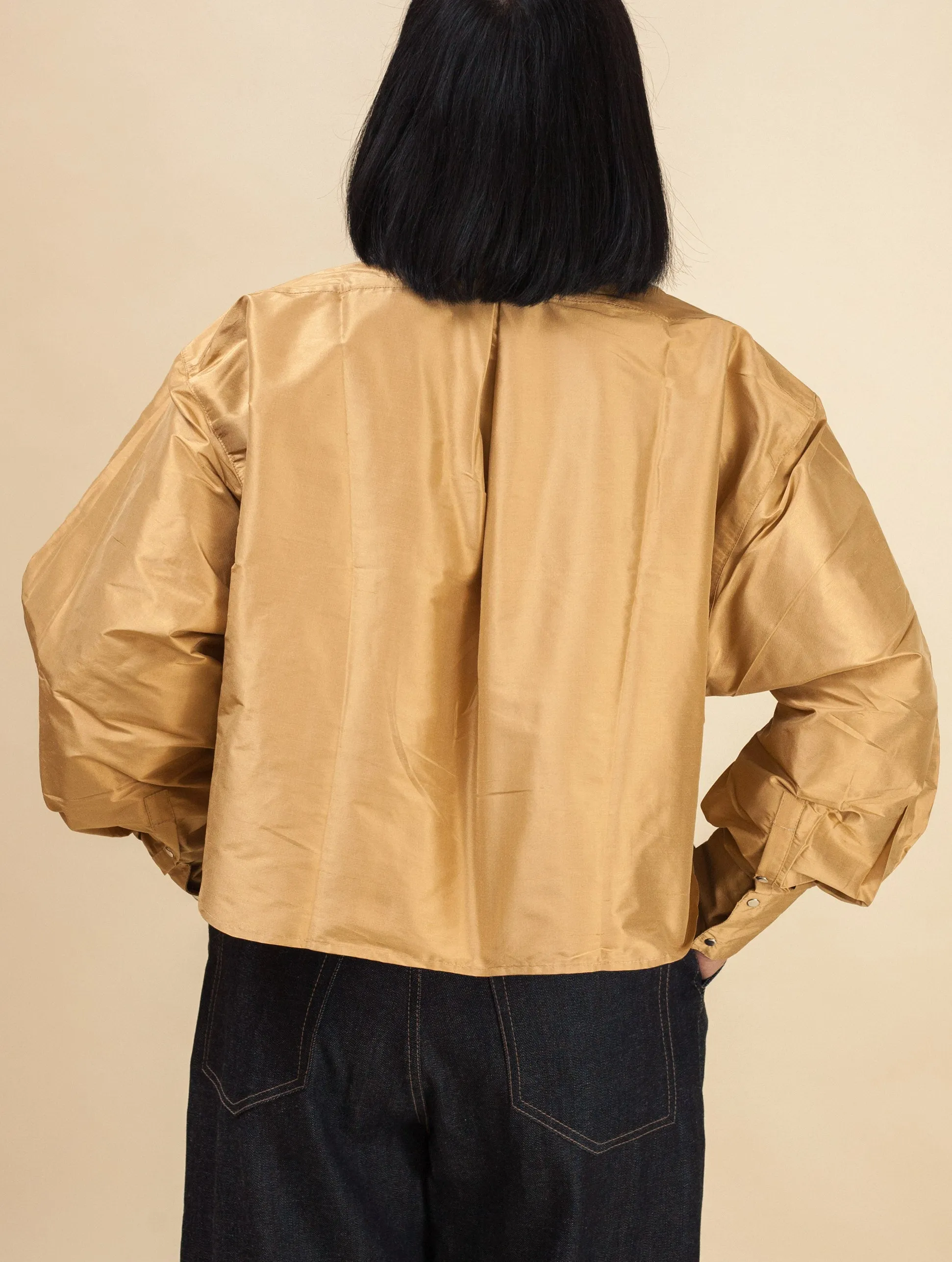 Cropped Shirt-Raw Silk (Scotch)