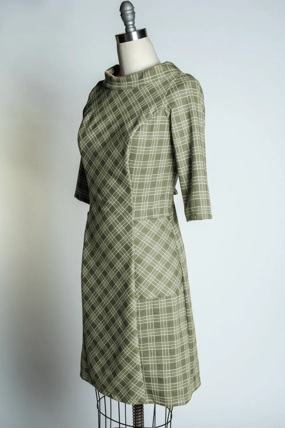 Dana Dress- Sage Plaid