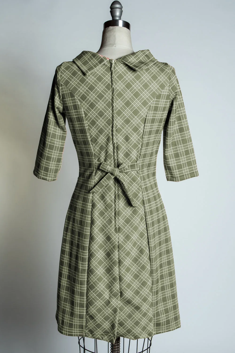 Dana Dress- Sage Plaid