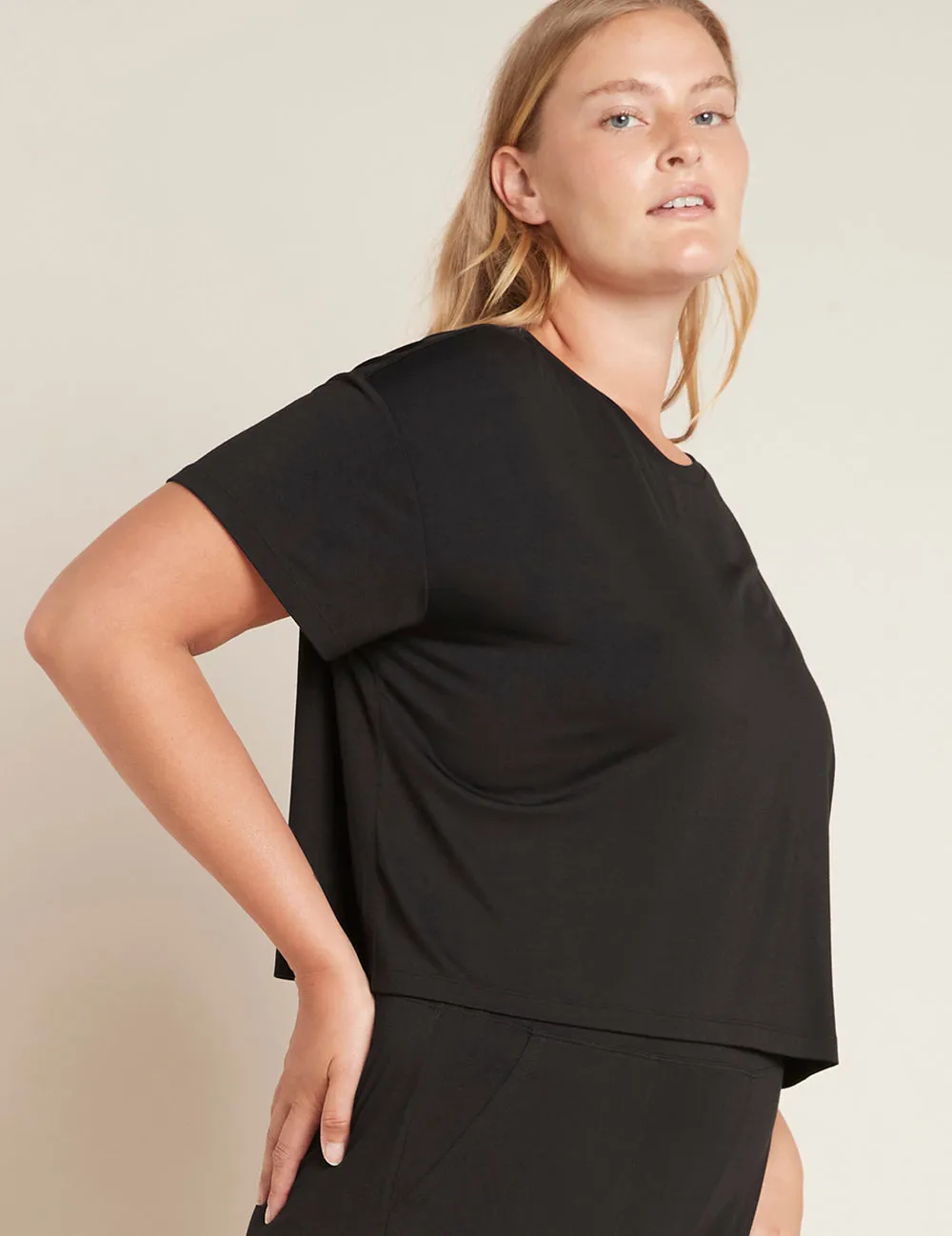 Downtime Crop Tee - Black