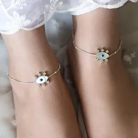 Evil Eye Silver Anklet