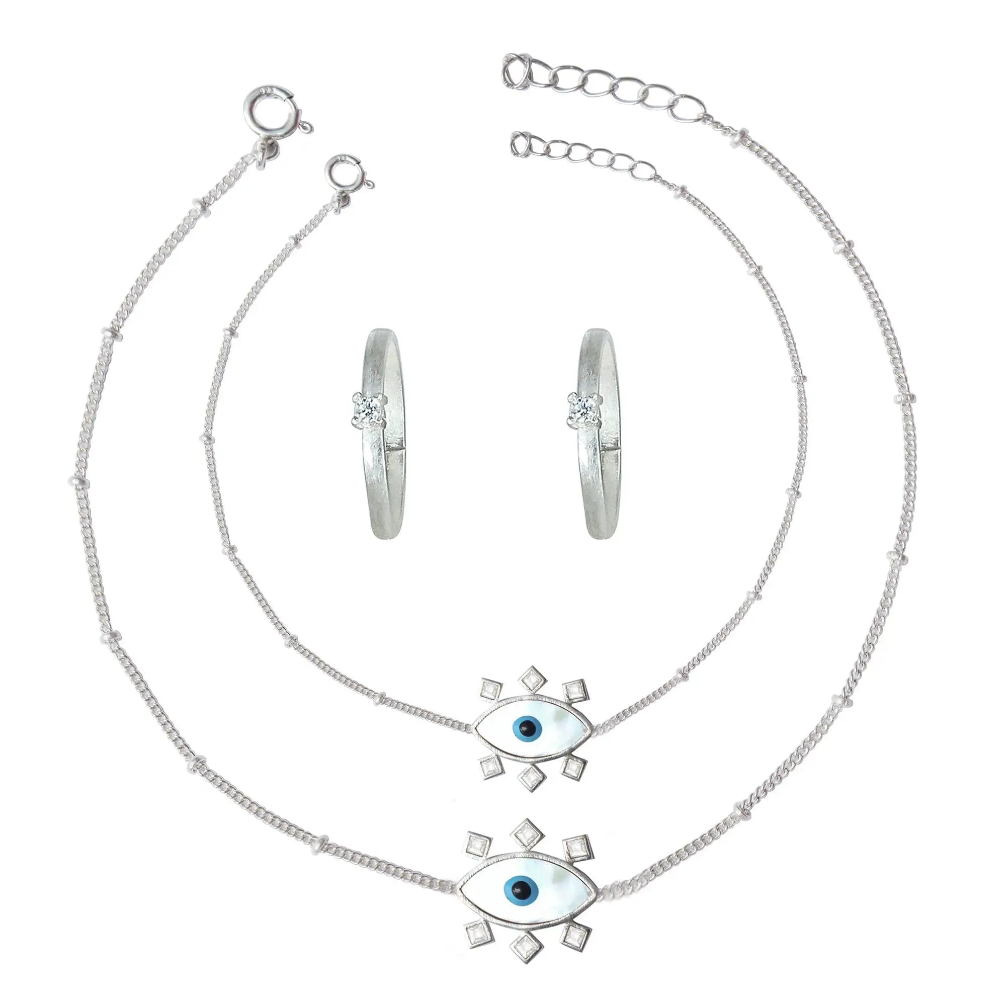 Evil Eye Silver Anklet