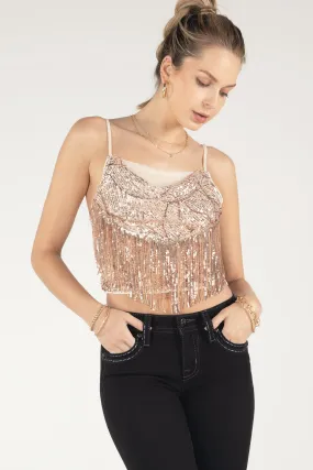 Fringe Sequin Crop Top