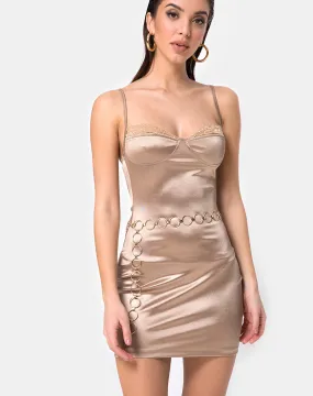 Lesty Bodycon Dress in Gold