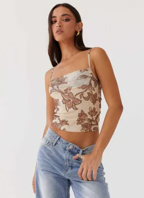 Love On Top Mesh Cami Top - Hazel Bloom