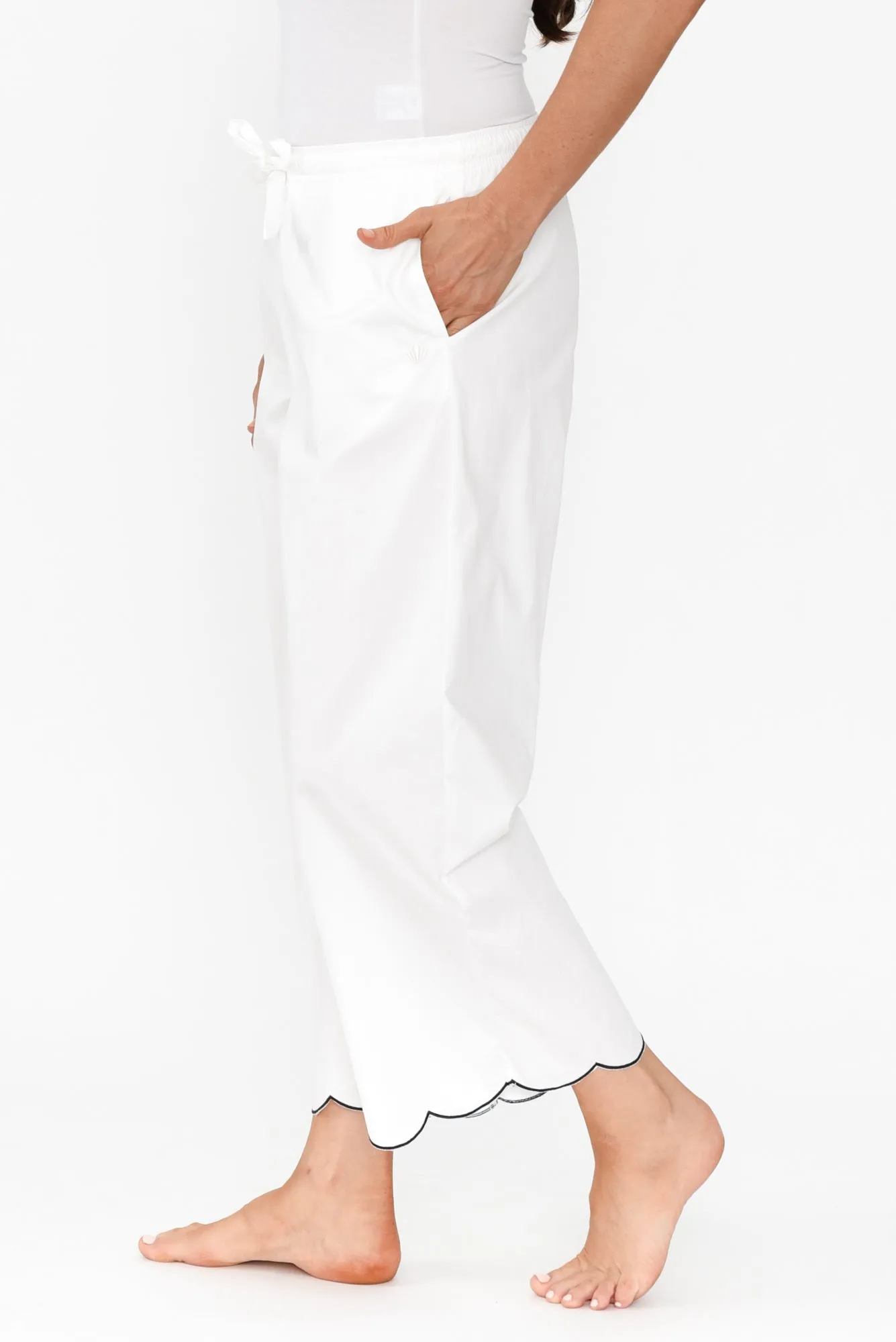 Marlee White Cotton Pyjama Pants