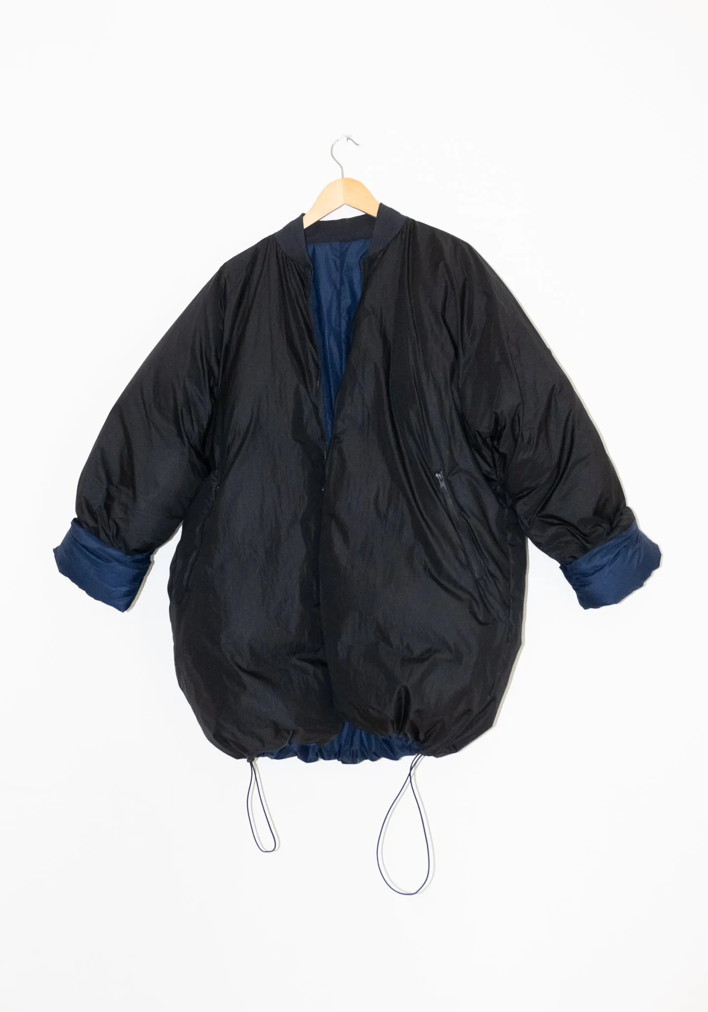 Olympus Reversible Down Jacket in Black and School Blue