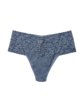 Plus Size Retro Lace Thong Tour Guide Blue