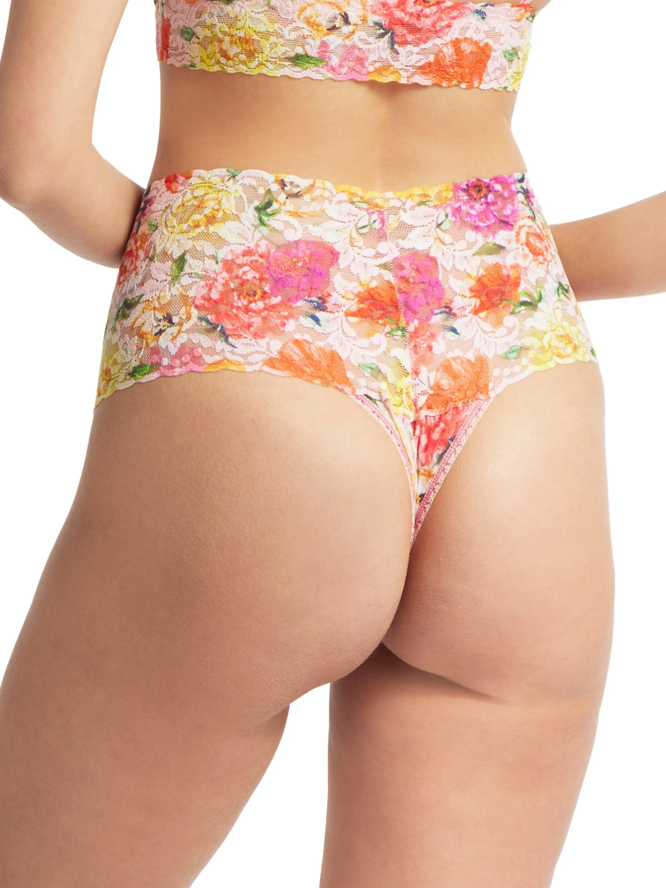 Printed Retro Lace Thong Bring Me Flowers Sale