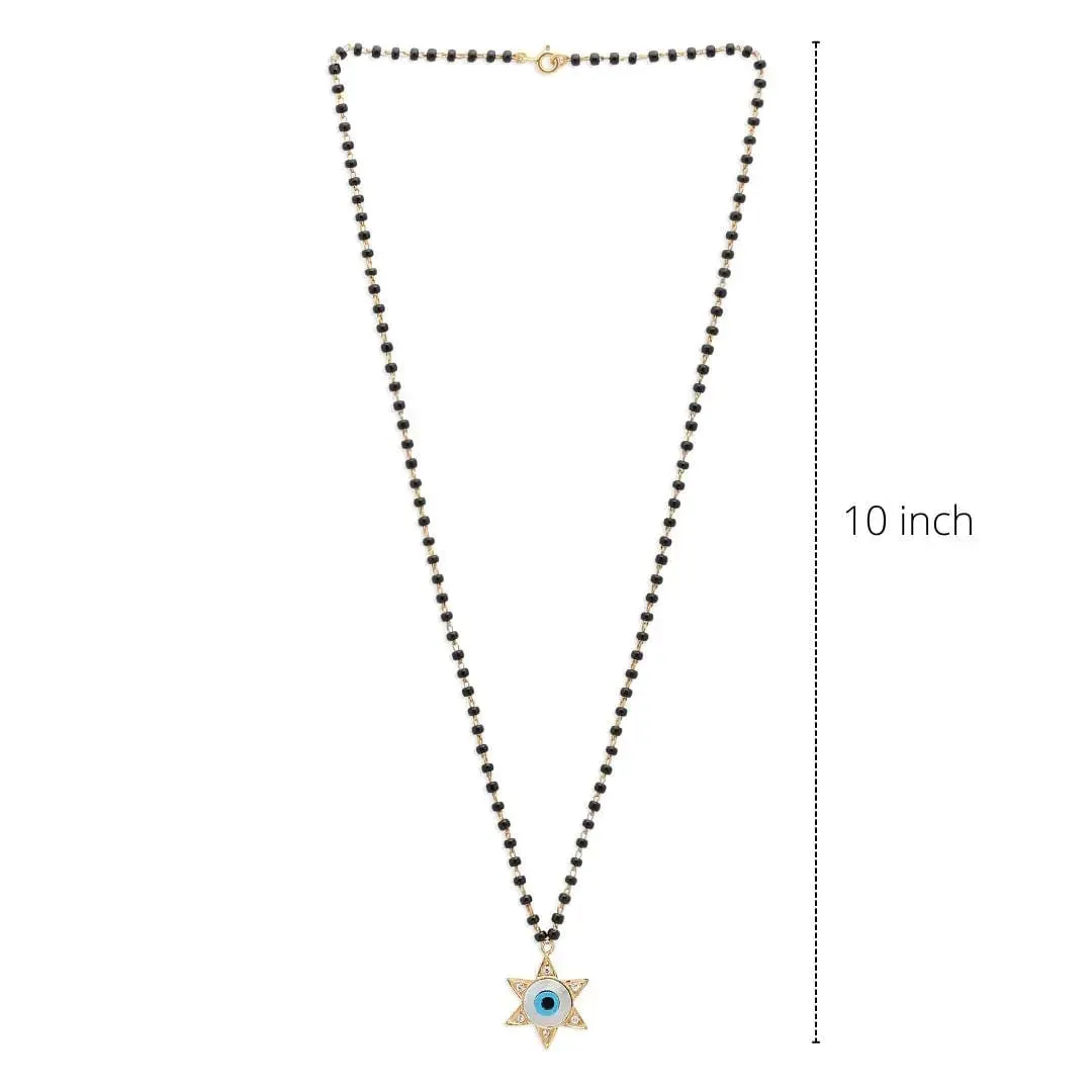 Silver evil eye subtle star necklace